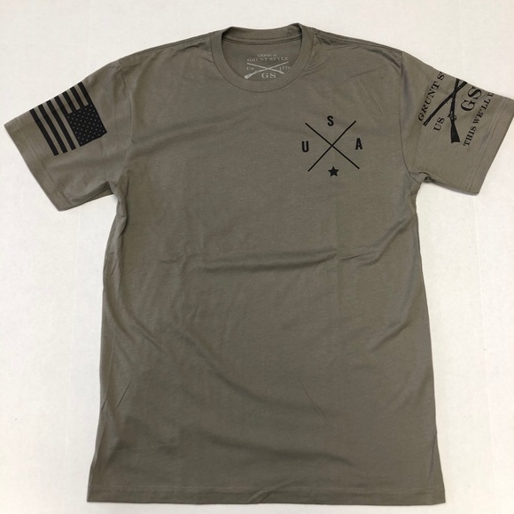 Big Tall Grunt Style Men Usa Grey Short 
